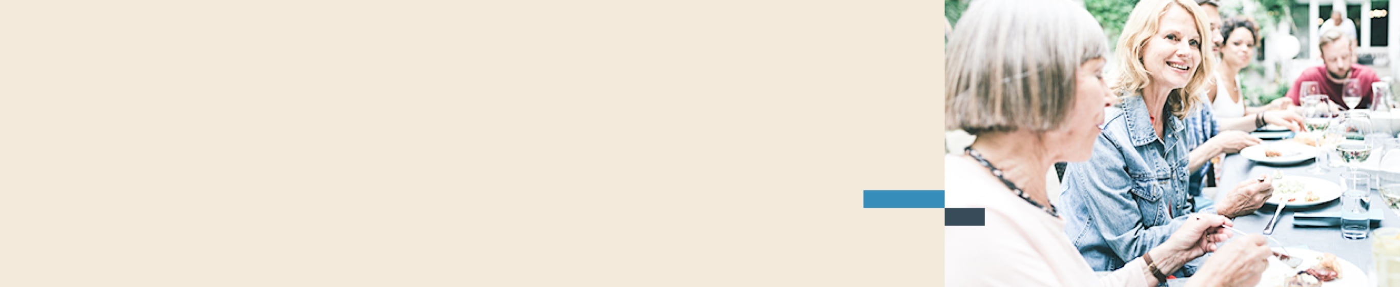 A woman eating dinner with her family