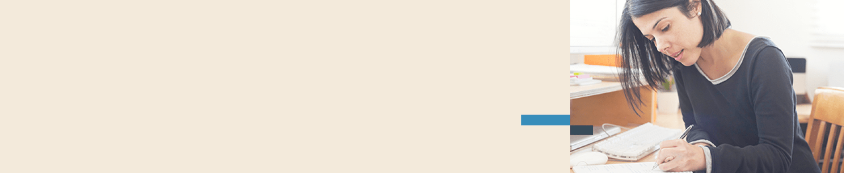 A woman taking notes